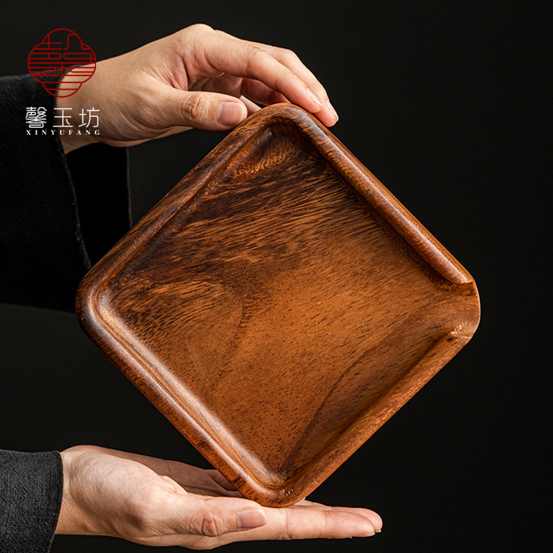 高档实木分茶盘胡桃木分茶盒大小号茶托盘茶饼收R纳盒赏茶工具配