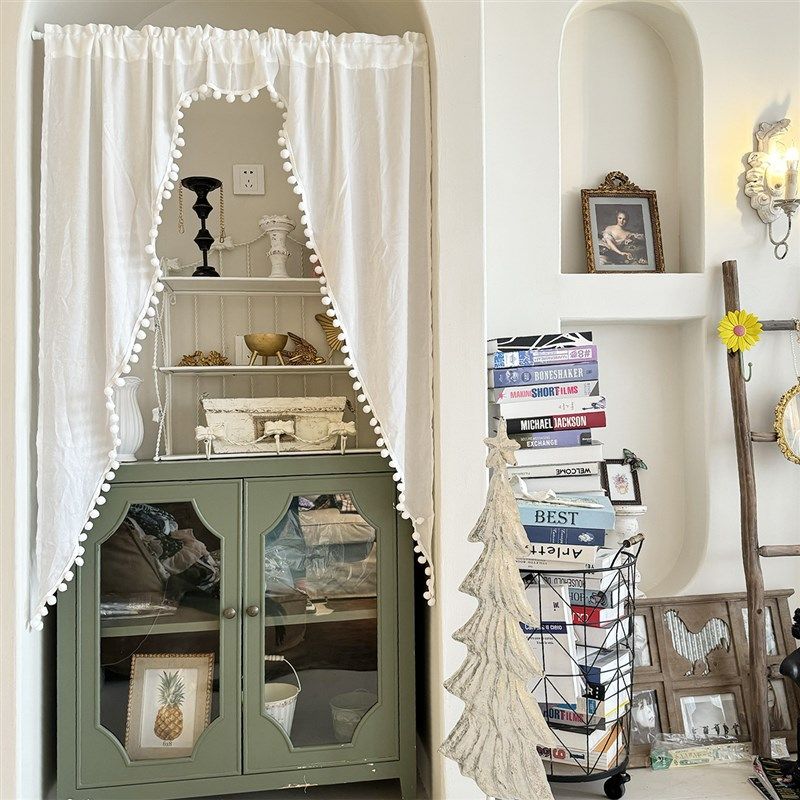 南法长幔半帘美式厨房窗帘门帘穿杆可定制,居家布艺,成品窗帘,淘宝优惠券,粉丝福利购,淘宝优惠卷