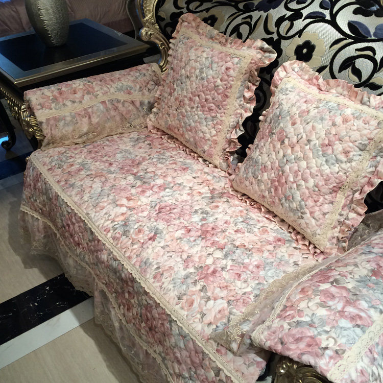 欧式田园沙发垫布l艺坐垫时尚奢华沙发套防滑全棉蕾丝沙发巾罩