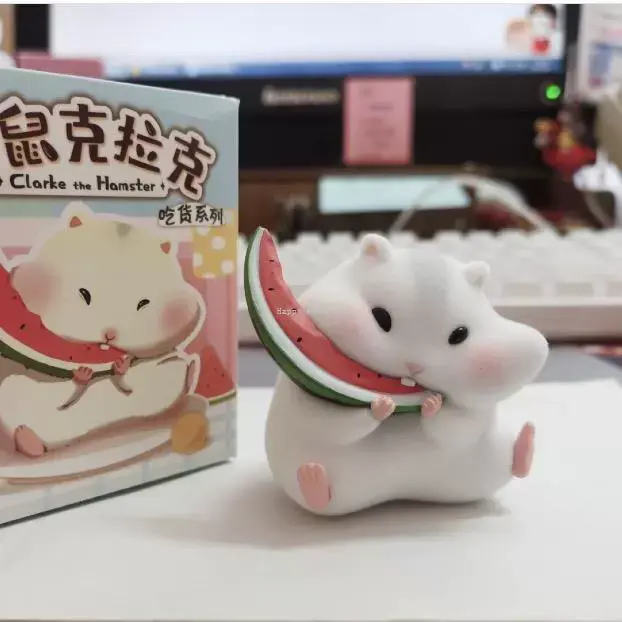 仓鼠克拉克吃货系列盲盒可爱少女礼物手办玩偶小公仔桌面汽车摆件