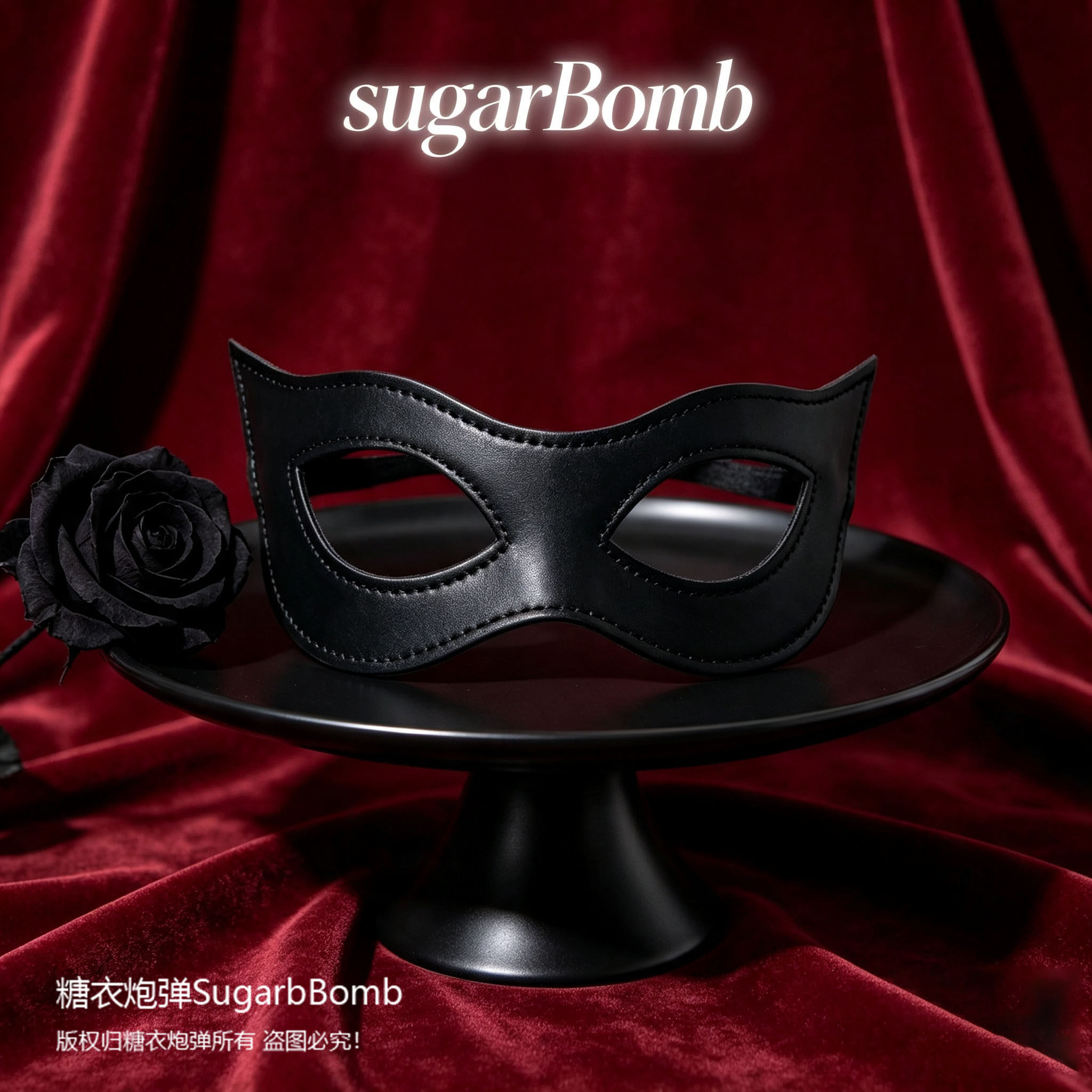 黑色猫脸皮面具女派对化妆舞会半脸眼罩万圣节cos性感神秘面罩