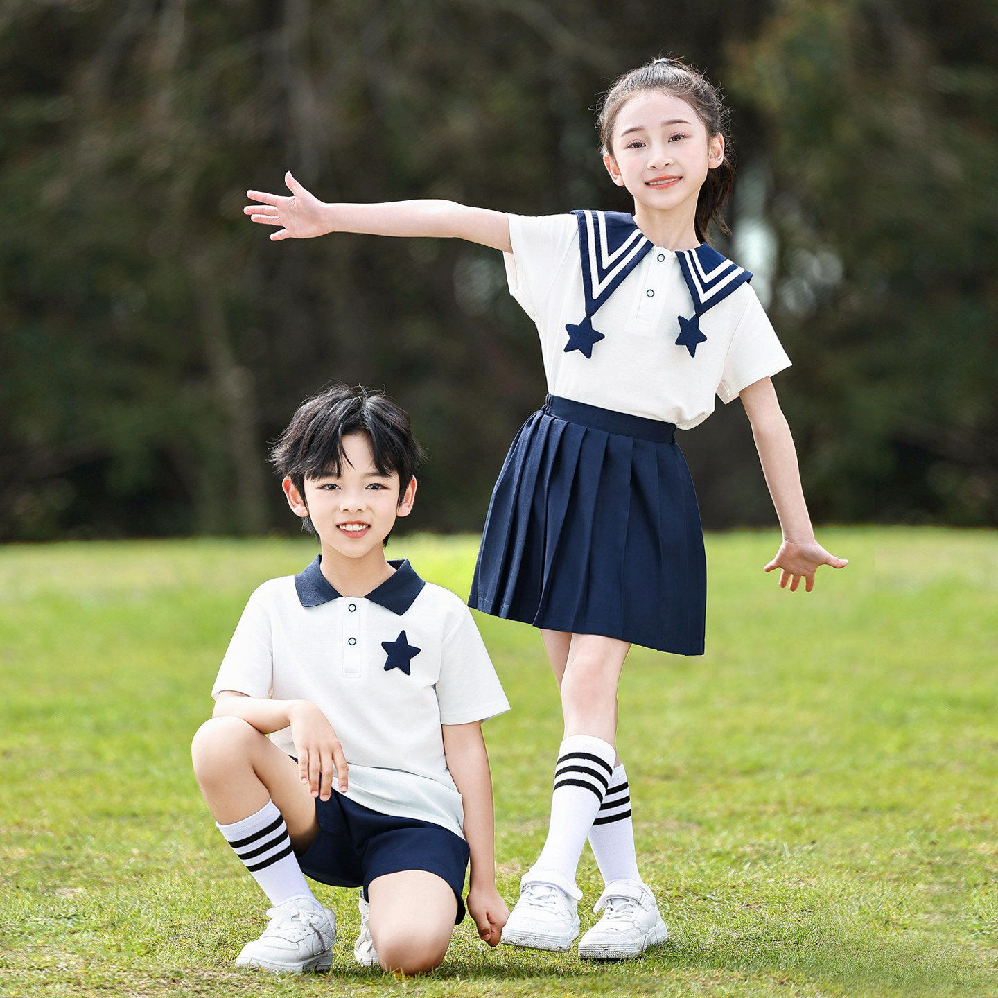 六一儿童海军风演出服夏季小学生合唱服班服幼儿园园服毕业照服装