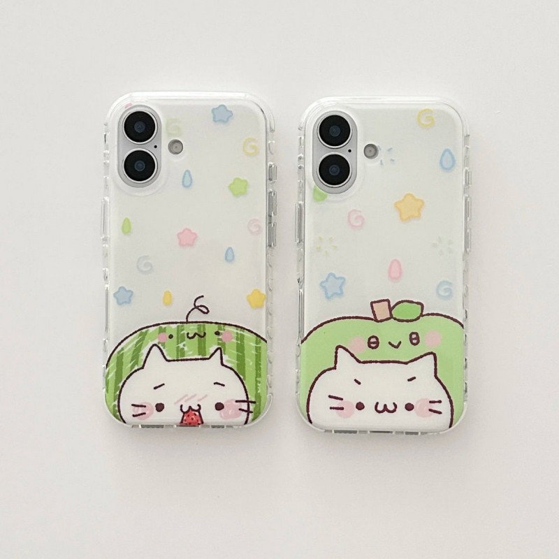 情侣西瓜适用苹果17PRO手机壳IPHONE15promax14plus13华为mate70+pura80荣耀migic7nova12白色IMD400P60套