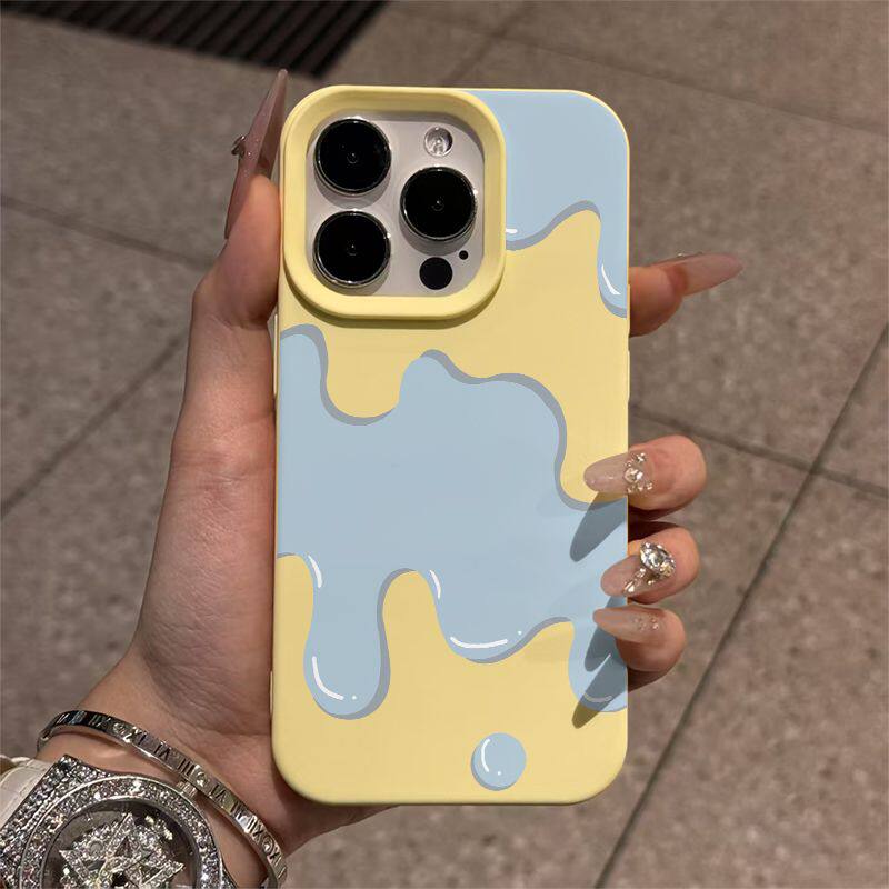 流动水滴适用于苹果17pro华为MATE80手机壳荣耀500可爱小米15OPPOfindx9红米k90VIVOs30肤感大孔IQOOneo11