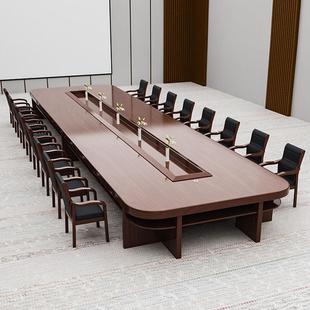 办公家具大型会议桌长桌简约现代办公桌长方形会议室桌椅组合圆角