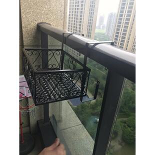 阳台置物架玻璃栏杆花架铁艺悬挂花盆架护栏窗台多肉花架子挂架
