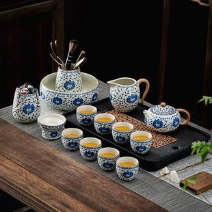 轻奢陶瓷2024 新款 青花汝窑功夫茶具套装 家用茶壶茶杯盖碗套装 中式