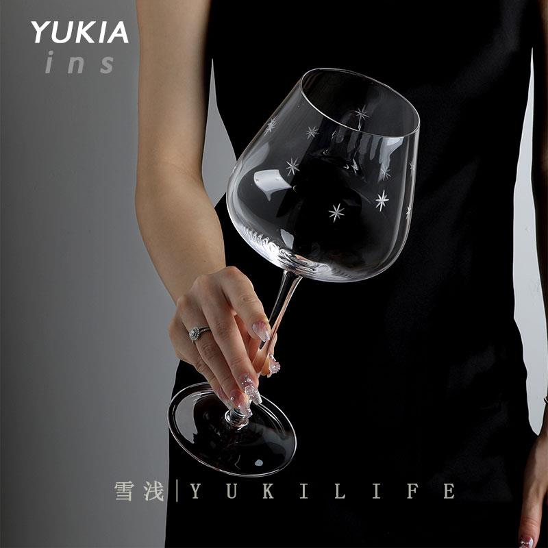 巨大自醒酒红酒杯！手刻中古复古葡萄酒杯子水晶玻璃家用高脚酒杯