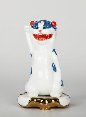 不仁斋 陶瓷雕塑 四种新款猫 摆件潮玩 底座需单独购