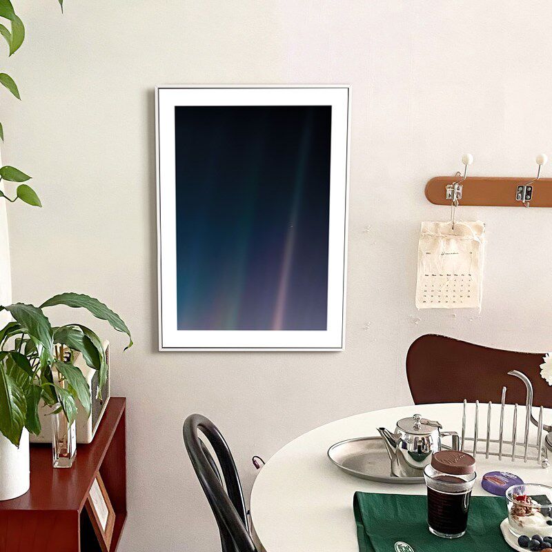 暗淡蓝点装饰画客厅墙画卧室抽象壁画宇宙星空太空淡蓝色圆点挂画