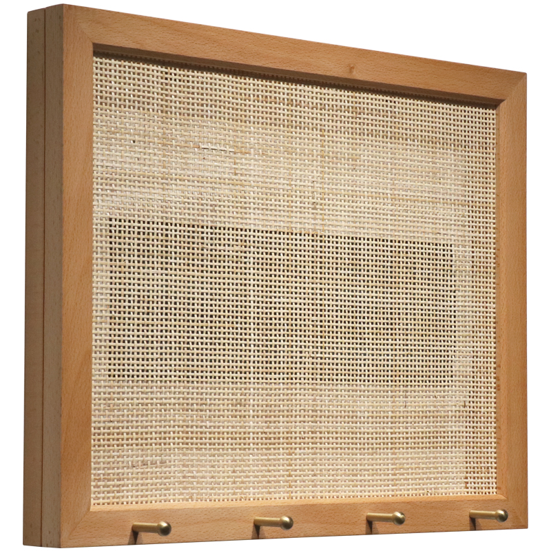 电表箱装饰遮挡挂画藤编侘寂风墙上多功能衣帽挂钩家用配电箱盖板