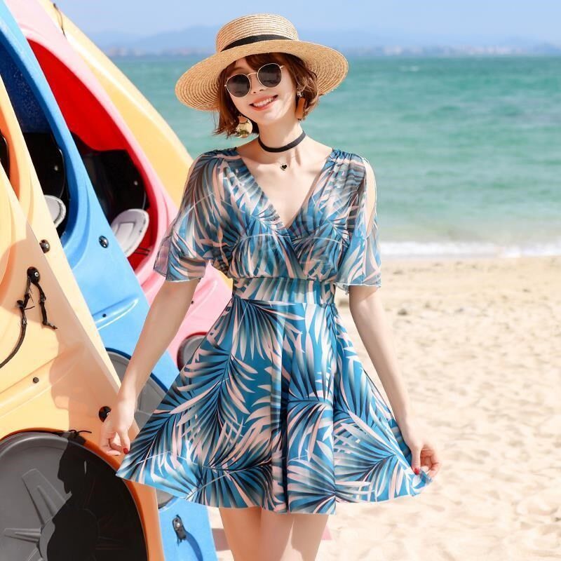 中老年游泳衣女妈妈款大码保守连体遮肉显瘦中年女士泡温泉泳装