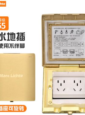120型全铜防水地插座开启式隐藏A式出线5五孔侧插10十孔嵌入式地