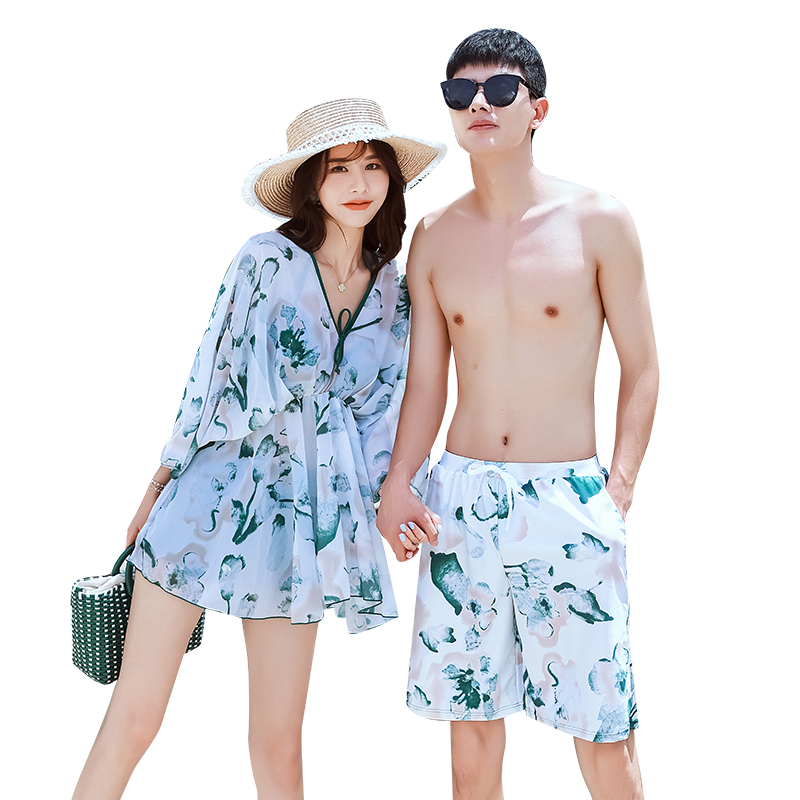 分体泳衣女夏保守2021新款爆款三件套遮肚仙气泳裤情侣温泉游泳装