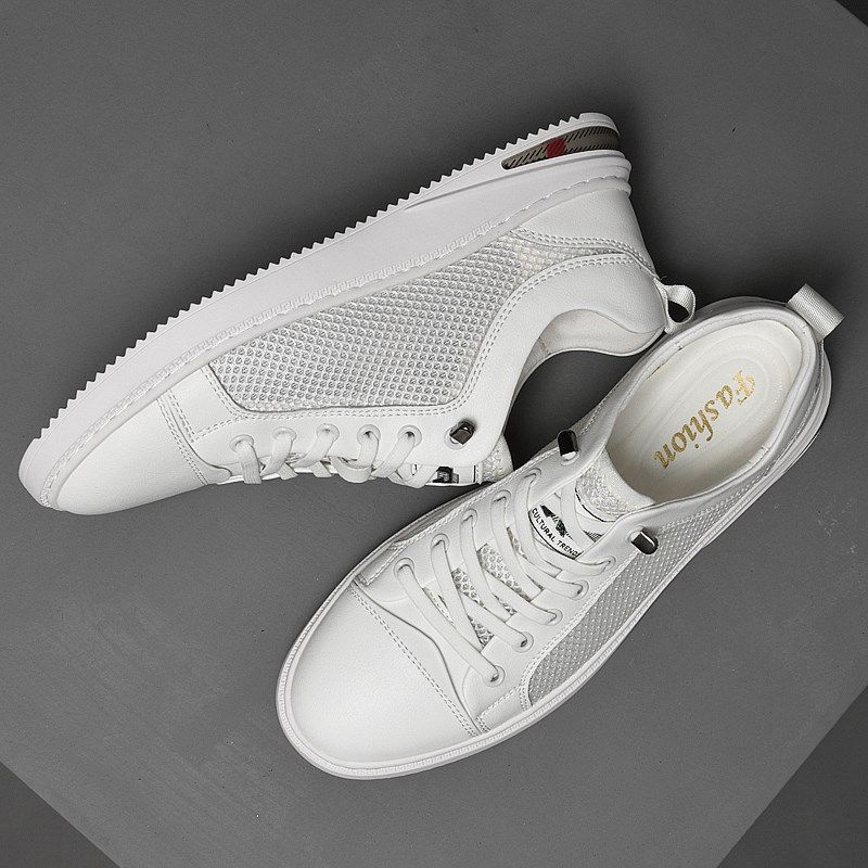 男鞋夏季透气防臭网鞋男士百搭休闲板鞋底薄款网面运动小白板鞋