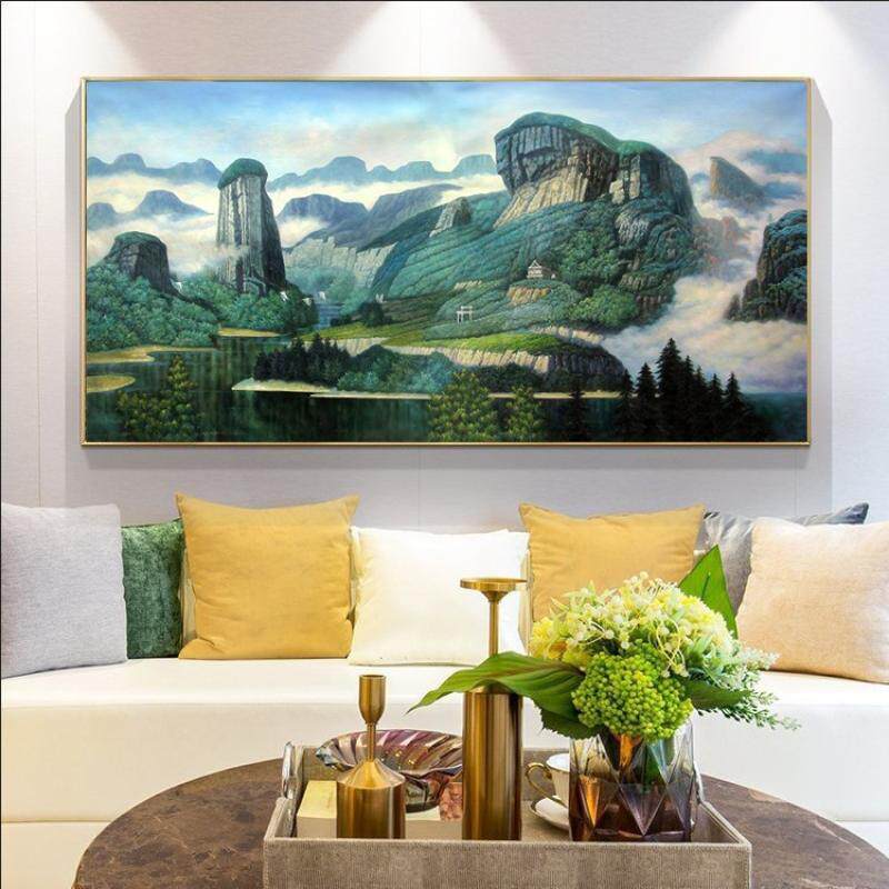 武夷之春流水生财企业办公室墙壁画会客厅书房装饰画版Z有框画挂