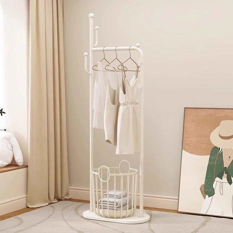 奶油风衣帽架简约卧室落地挂衣架高级感衣架脏衣篮不占空间置衣架,收纳整理,衣帽架,淘宝优惠券,粉丝福利购,淘宝优惠卷