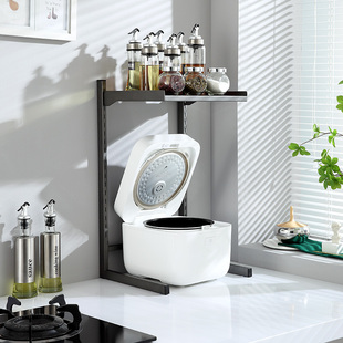 电饭锅置物架小家电简易组装厨房放空气炸锅的架子桌面一体收纳层