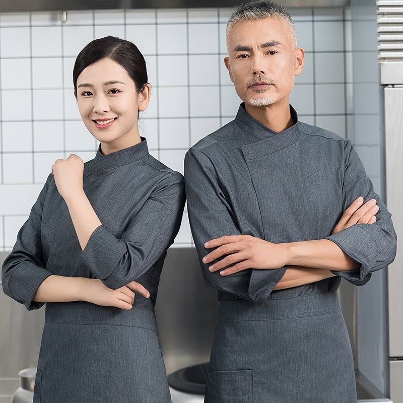 厨师工作服长袖男餐饮厨房套装定制秋冬季酒店烘焙工装女