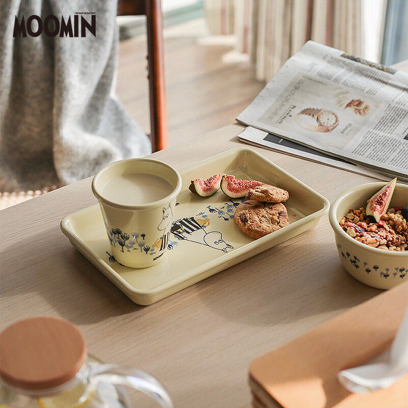 芬兰姆明moomin餐碗餐盘杯菜盘套装杯子碗盘子平盘V碟餐具盘碟子