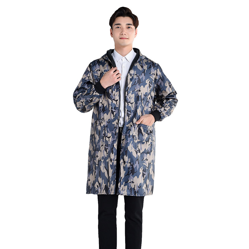 大褂子男士工作服长款加绒女罩衣加肥大码厚冬季搬运服防水油围裙
