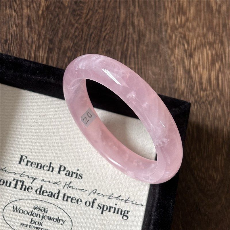 马粉手镯一物一图 天然马粉手镯 粉晶手镯 粉晶手镯女