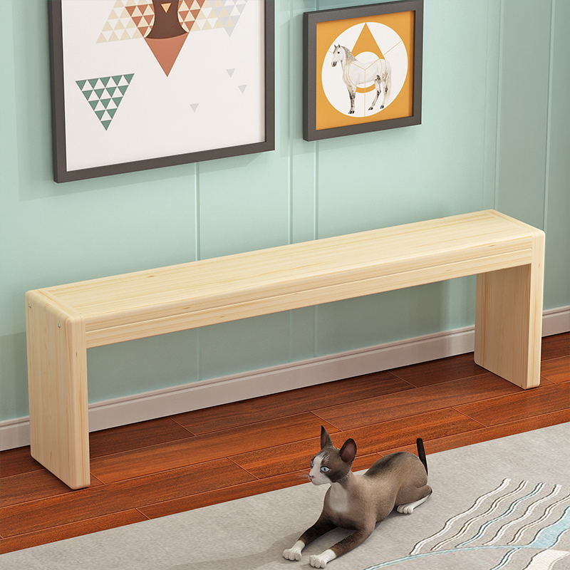 实木长条凳家用进门松木换鞋凳床边床尾长木凳浴室卧室原木凳子