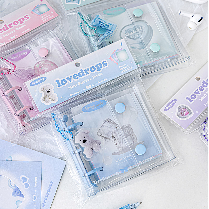 本小姐方形手账本可爱方方本少女B心可拆卸活页本拼贴咕卡咕本素