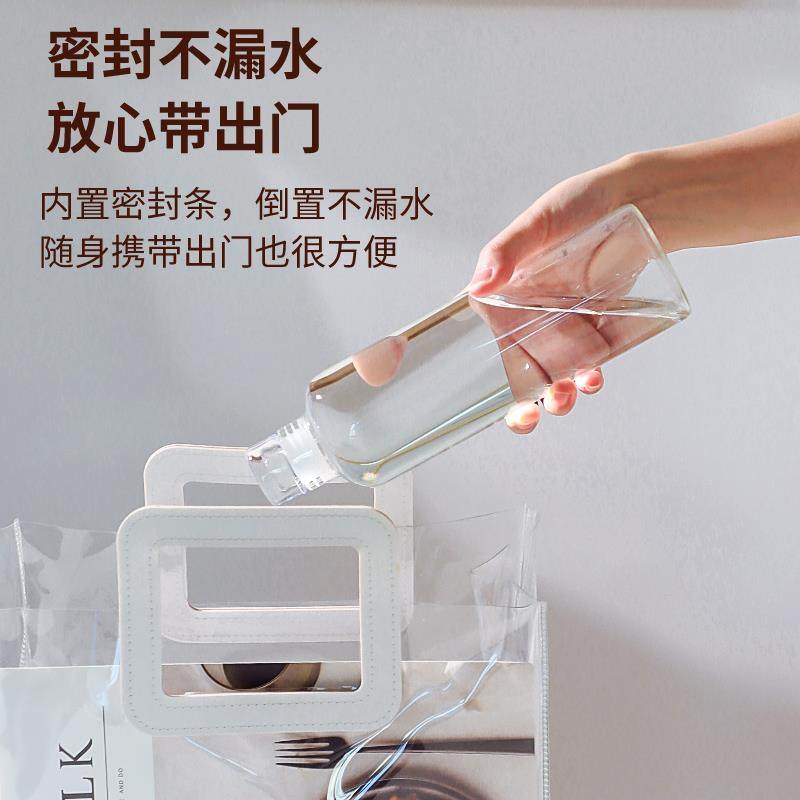 网红时间刻度玻璃杯风高颜值饮料果汁杯子便携大容Z量透明水杯