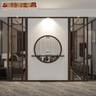实木屏风茶室隔断别墅办公室入户装 新中式 饰玄关禅意酒店定制遮挡