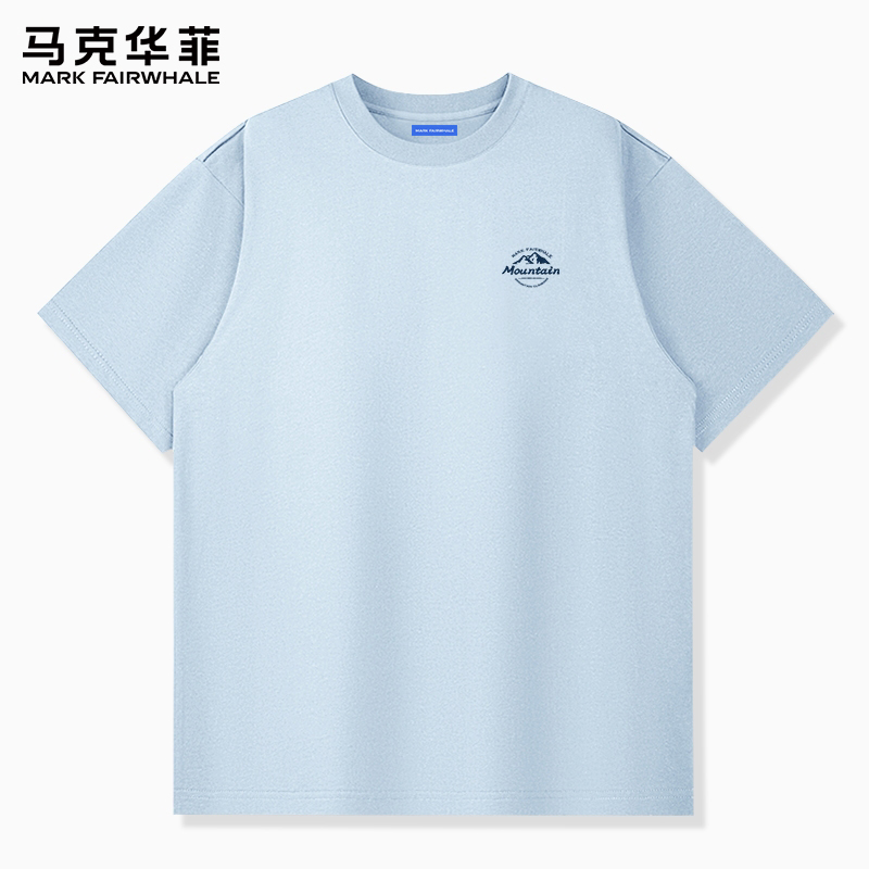 马克华菲重磅纯棉T恤男圆领短袖