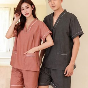 大码 苎麻汗蒸服男士 桑拿服足浴女款 洗浴中心洗浴服浴服男款 情侣款