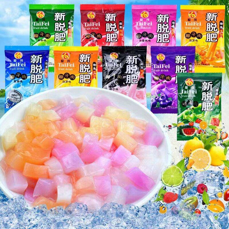 新拖肥椰果肉果冻布丁饮料35g拖肥椰果粒多口味清凉解暑夏天