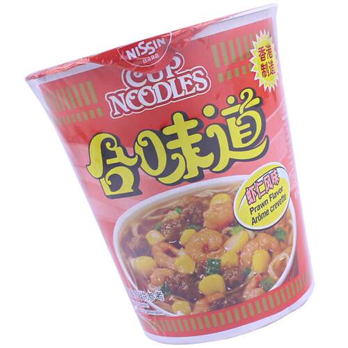 新品中国香港进口日清合味道海鲜牛肉虾仁蟹柳杯面速食方便面不辣
