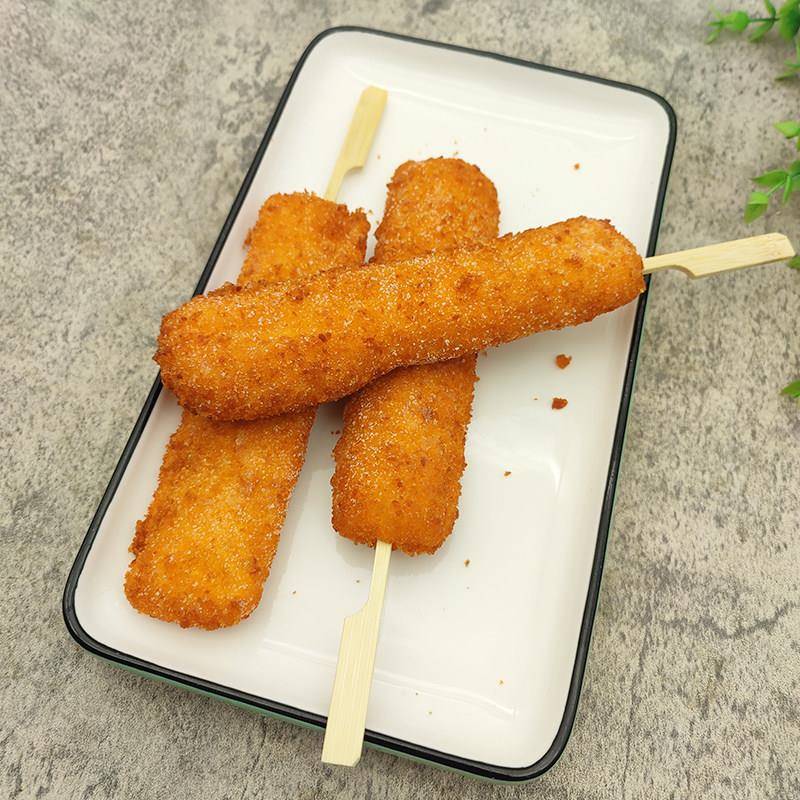 新品脆皮鸡肉棒商用冷冻半成品鸡肉串油炸烧烤食材裹粉脆皮黄金鸡