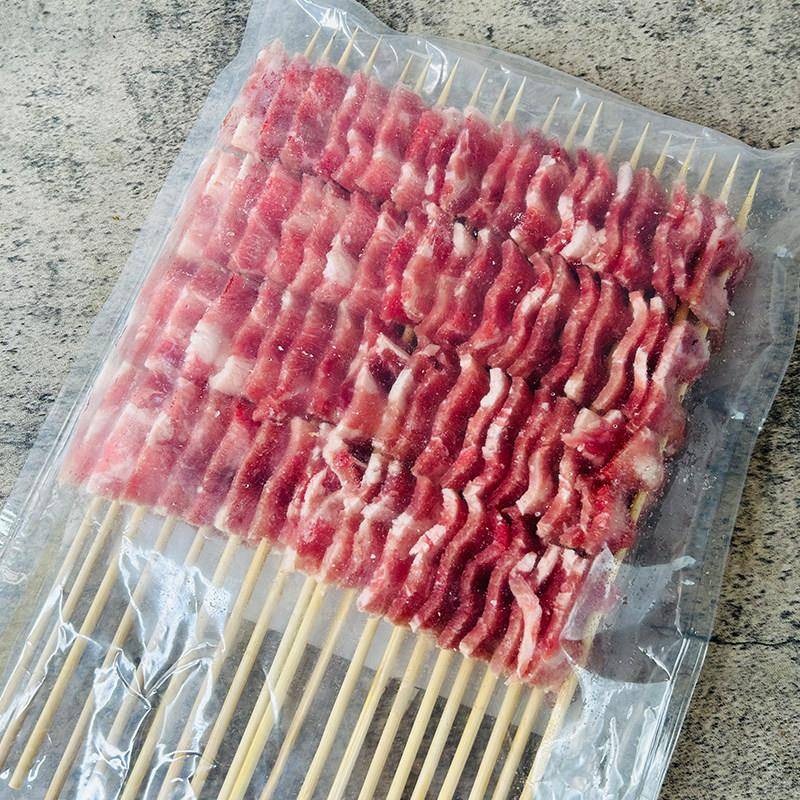 新品雪花肥牛肉串商用半成品烧烤油炸铁板火锅食材牛里脊肉牛肉片