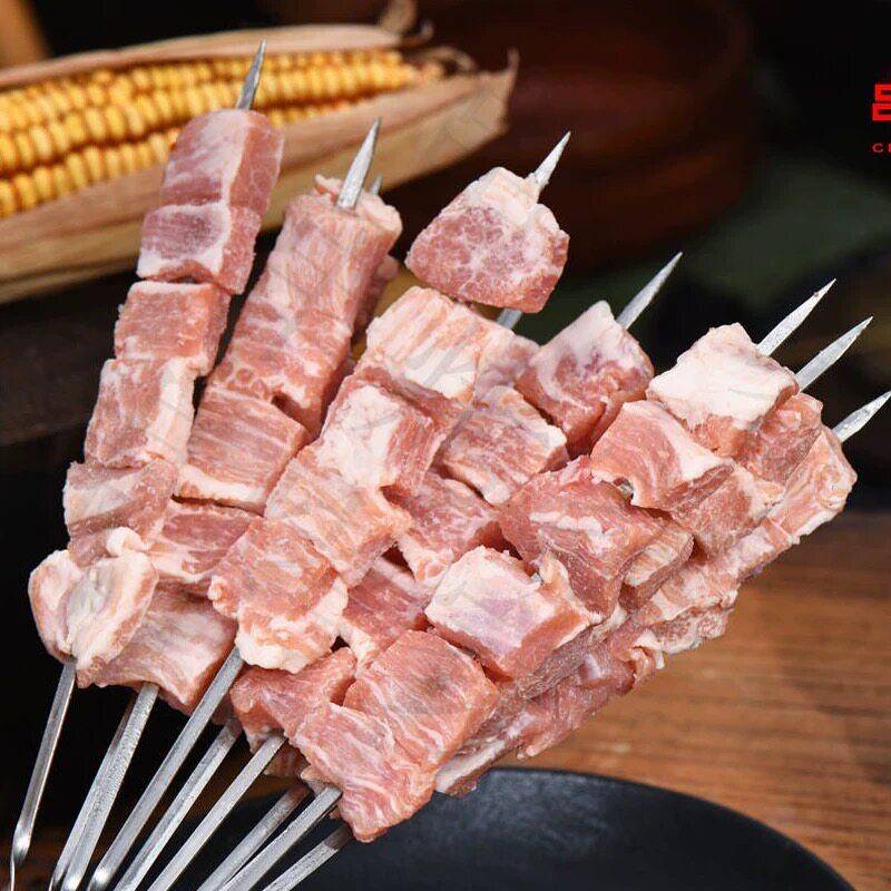 新品雪花松板肉串肉青烤串商用炸串猪肉串猪颈肉五花半成品地摊酒