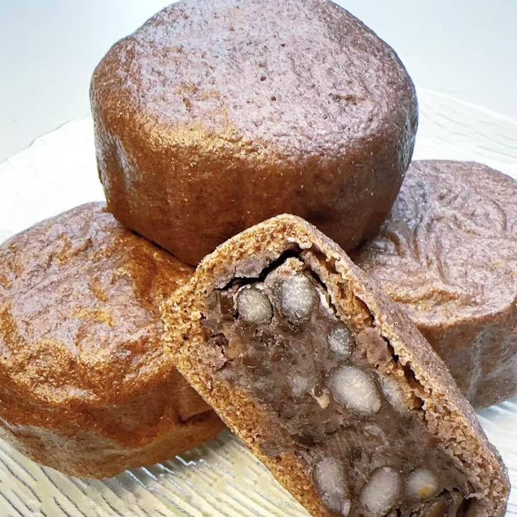新品黑豆包子黑全麦黑豆沙包子薄皮黑豆沙包新中式包子早餐加热即