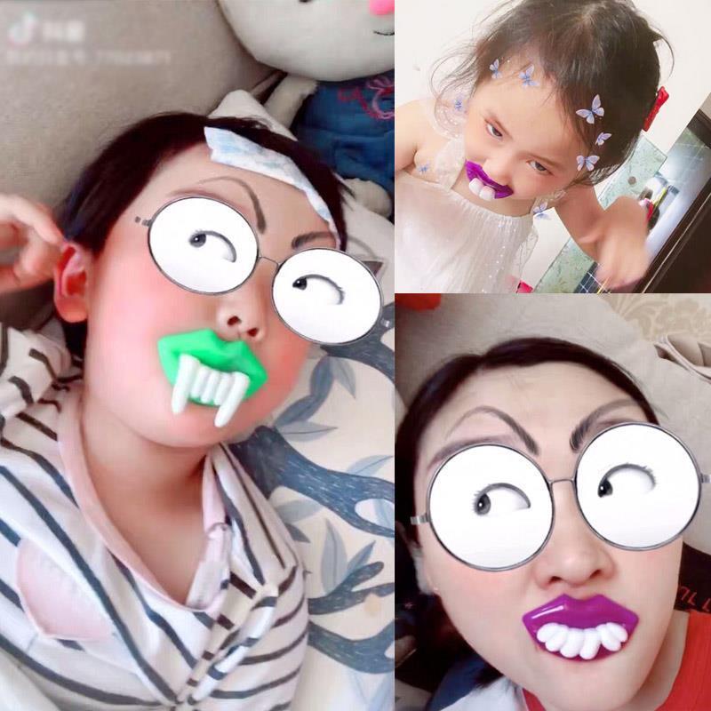 儿童万圣节日搞怪龅牙造型爆牙糖果僵尸糖口红钻石糖奖励小孩零食