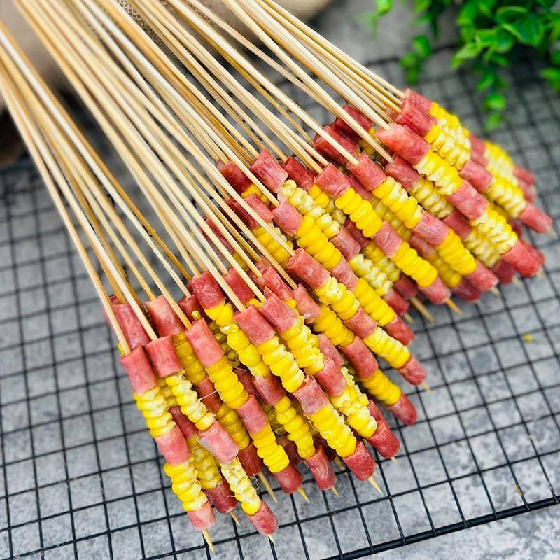 新品腊肠甜糯玉米小串商用半成品油炸火锅烧烤水果玉米粒串手把串