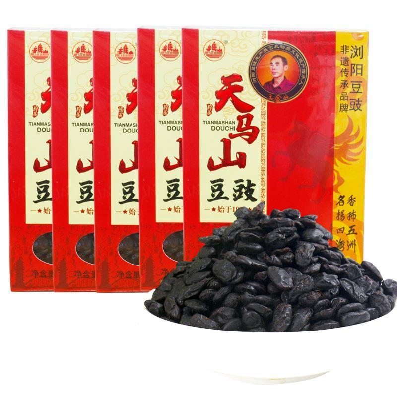 湖南浏阳特产老牌天马山豆豉浏阳豆鼓黑豆子350gX5原汁调料厨房菜