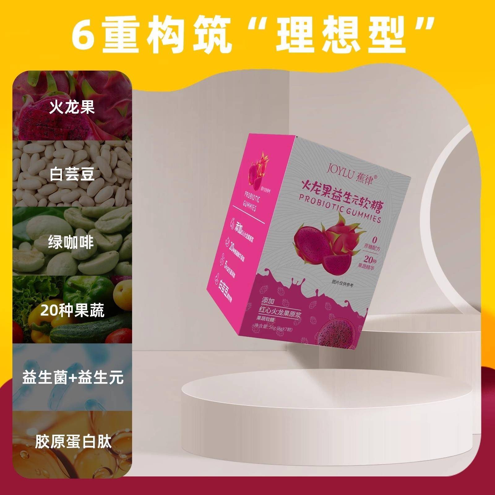 【拍一发三】JOYLU蕉律火龙果软糖富含果蔬精华益生元嗯嗯记录