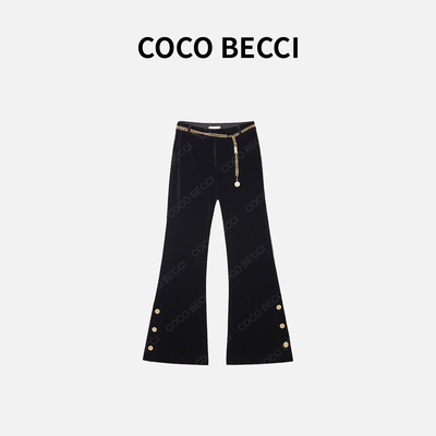 COCO BECCI【黑金喇叭裤】百搭喇叭裤YT24YW600001