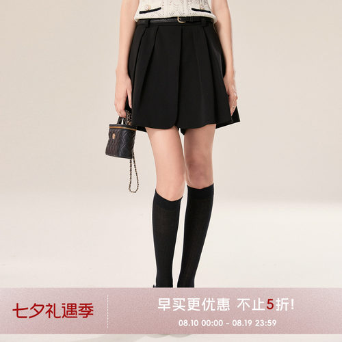 COCO BECCI【细闪百褶裙裤】法式高腰碎闪A摆百搭显瘦裙裤2026秋