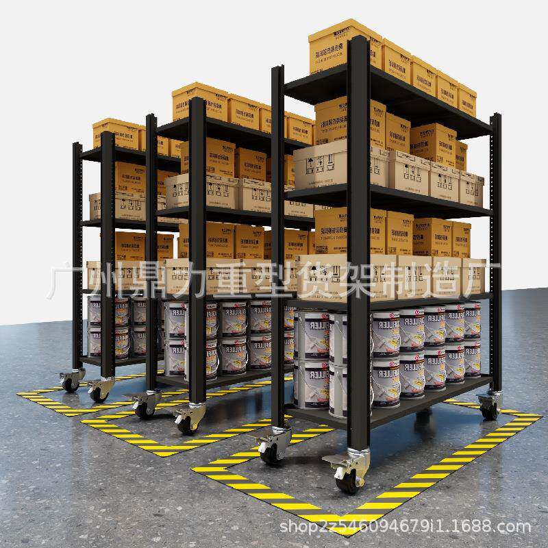 重型货架带轮万向可移动置物架多层家用可调节仓库储物架展示架子