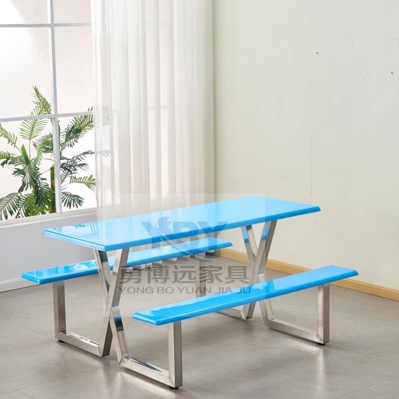 不锈钢餐桌员工饭堂桌椅4人工厂餐厅饭桌公司桌子职工食堂餐桌椅