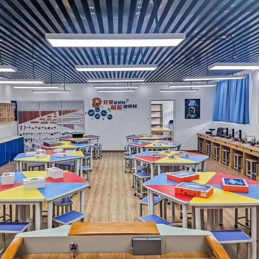 六边桌学校微机室六边形电脑桌铝木六角桌六边形桌阅览组合拼接桌