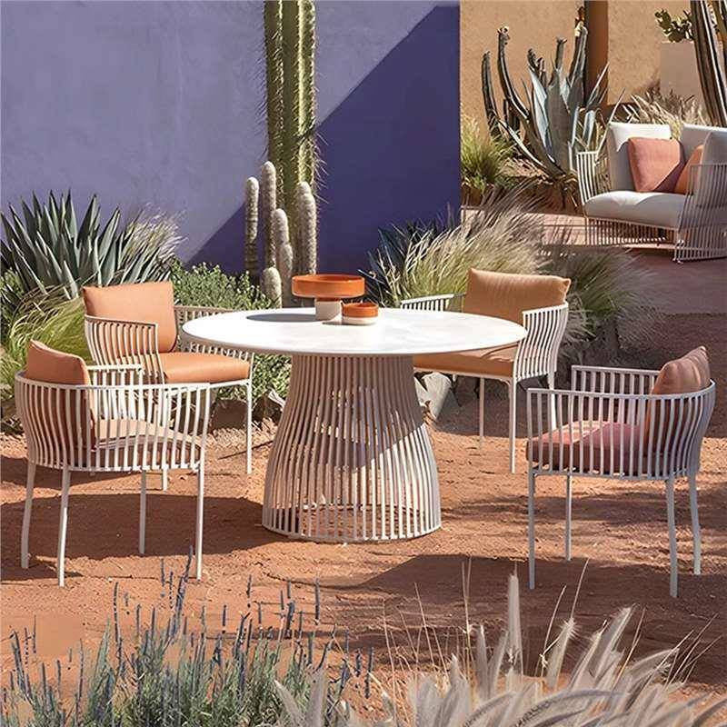 户外桌椅庭院露天露台室外花园酒店民宿休闲铝合金茶几桌椅组合