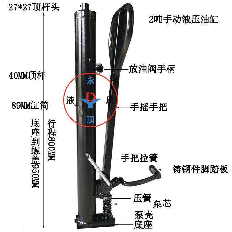 1.5到2吨升高1.6米堆高车油泵/手动液压叉车油缸/千斤顶/提升顶