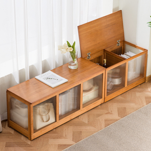 上开门飘窗c收纳柜卧室阳台矮柜子翻盖门长条榻榻米魔方地柜可坐